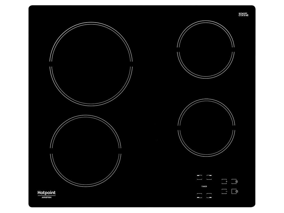 Placa de Vitrocerâmica HOTPOINT HR 631 C (Outlet Grade A - Elétrica - 58 cm - Preto)