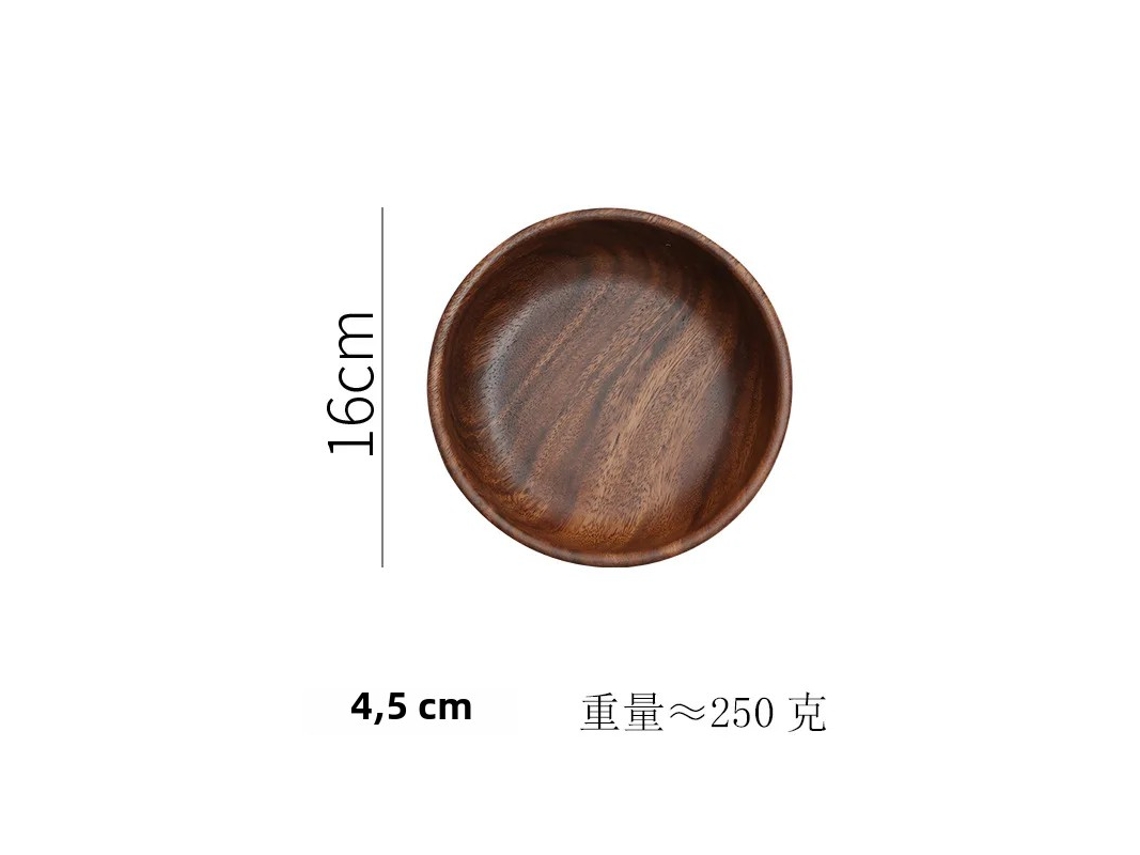 Tigela para Salada e Frutas em Madeira Maciça com Design Náutico Retrô , Utensílio de Cozinha Criativo e Recipiente para Armazenamento. MDUG (16 Cm)