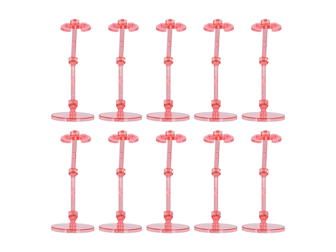 Mali base de Suporte para Bonecos 6 Polegadas 10pcs Translúcida em Plástico para Figuras de Ação Rosa