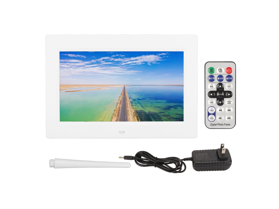 Aetheria quadro Fotográfico Digital 10 Polegadas Hd 1024x600 com Controle Remoto Branco Us Plug