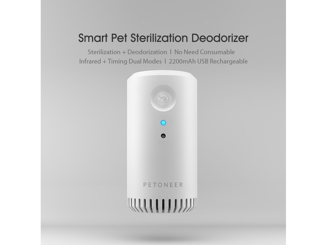 Aetheria petoneer Desodorizador Esterilizador para Pets com Bateria 2200mah Modo Inteligente e Temporização
