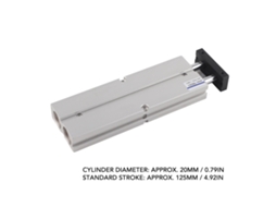 Vágua Pneumática De Duplo Efeito Laxiscreed Com Cilindro De Alumínio De 20mm E 125mm De Curso