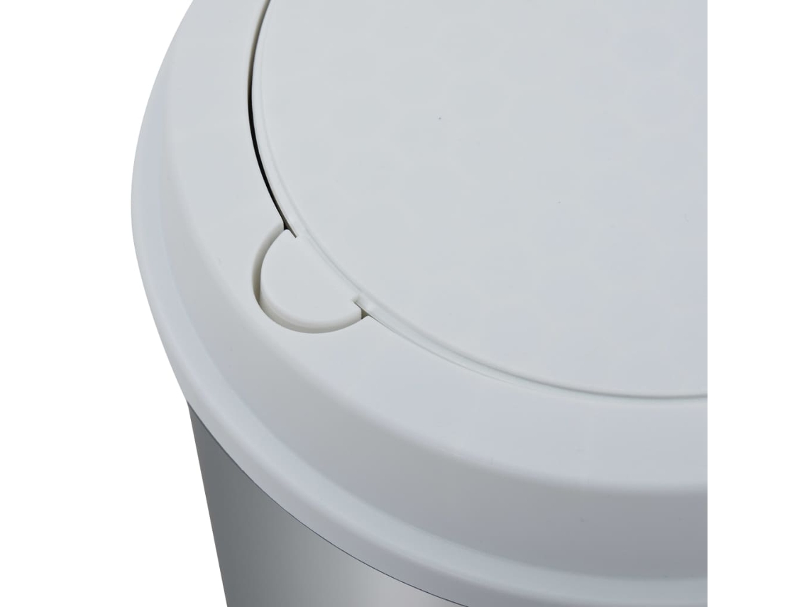 Lixeira Bin Prata E Branco 50 L