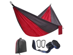Cintas Para Rede Lurelia 275x140 Cm, Mosquetões Para Baloiço E Árvore Em Nylon, Cor Vermelho Acinzentado, Uso Exterior