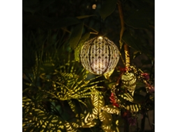 Lanterna Solar Led Externa Pendente Ip44 Resistente À Água Bola Jardim | S/MARCA