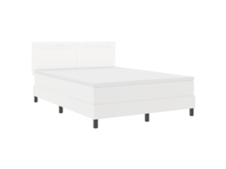 Cama Box Com Colchão  Branca, Vidaxl, Em Couro Sintético (140x190 Cm)