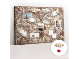 Lousa De Cortiça Mapa De Atlas Antigo Para O Corredor Espelharte (120x80 Cm)
