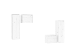 Tv Móveis 4 Pcs Madeira de Pinho Maciça Branco MAISON EXCLUSIVE