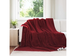 Vidaxl Manta Vermelho Bordeaux 240 X 270 Cm 3.17 Kg Lã