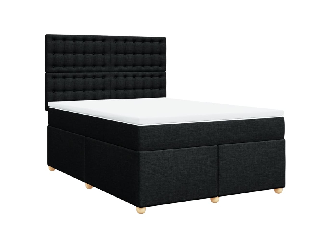 Cama com Molas/colchão 140x200 Cm Tecido Preto MAISON EXCLUSIVE