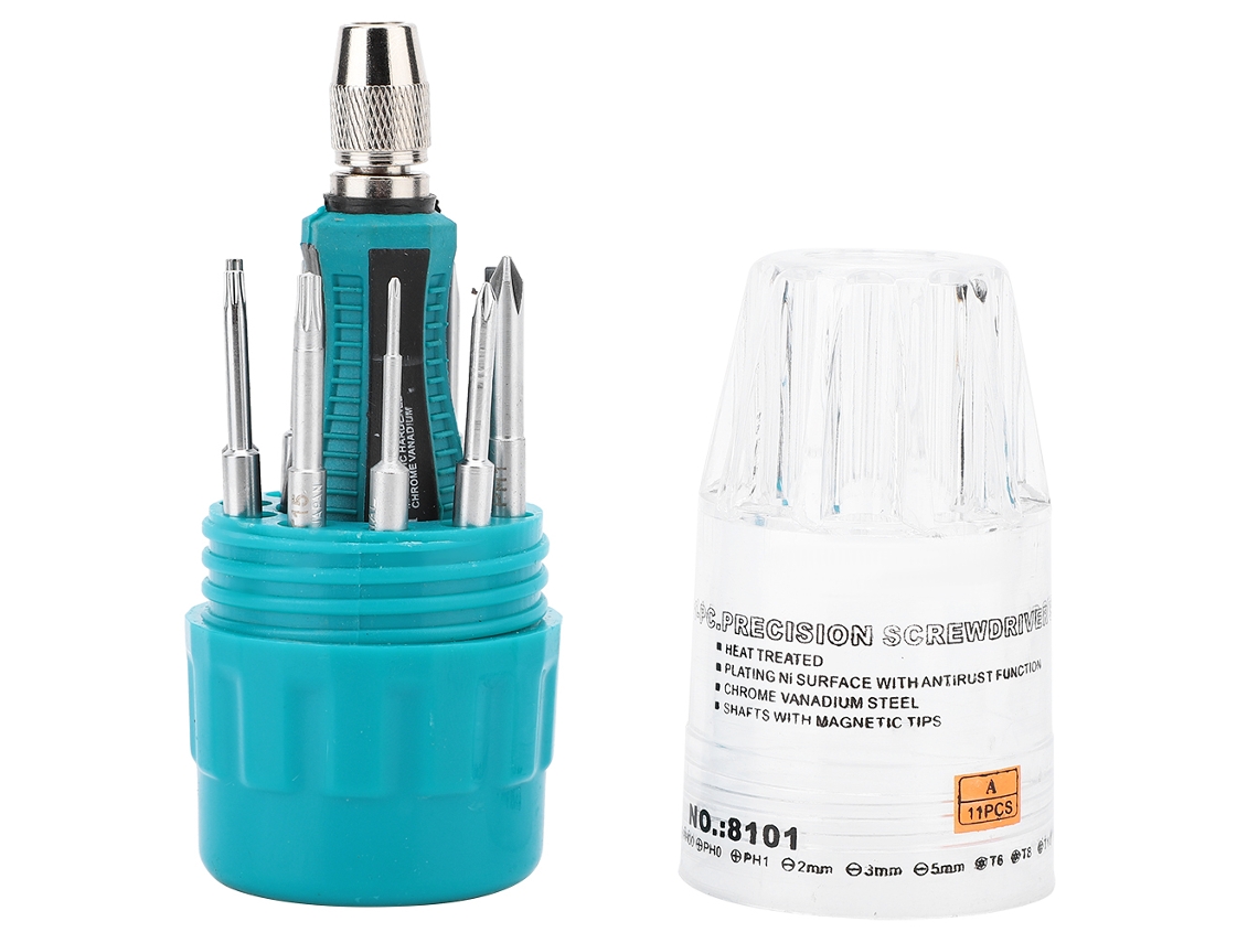 Conjunto De 10 Chaves De Fenda Precision Cruzadas Com Cabo Para Reparos Manuais Em Casa