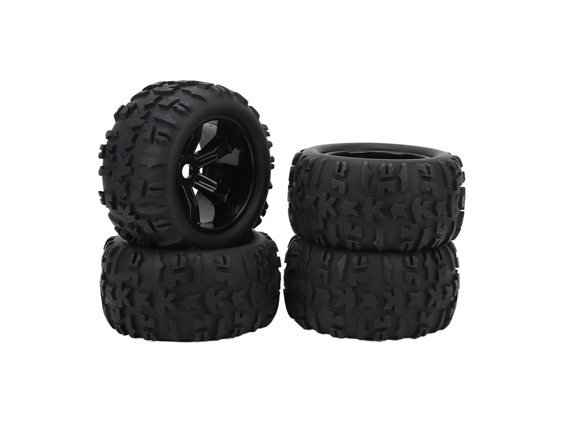 Mali 4 Pneus de Borracha Rc para Carros Traxxas Maxx Arrma Kraton 1/8 1/10 com Tração e Resistência Ao Desgaste
