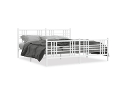 Bed Frame, Bed Frames Vidaxl Branco Aço (183 X 213 Cm)