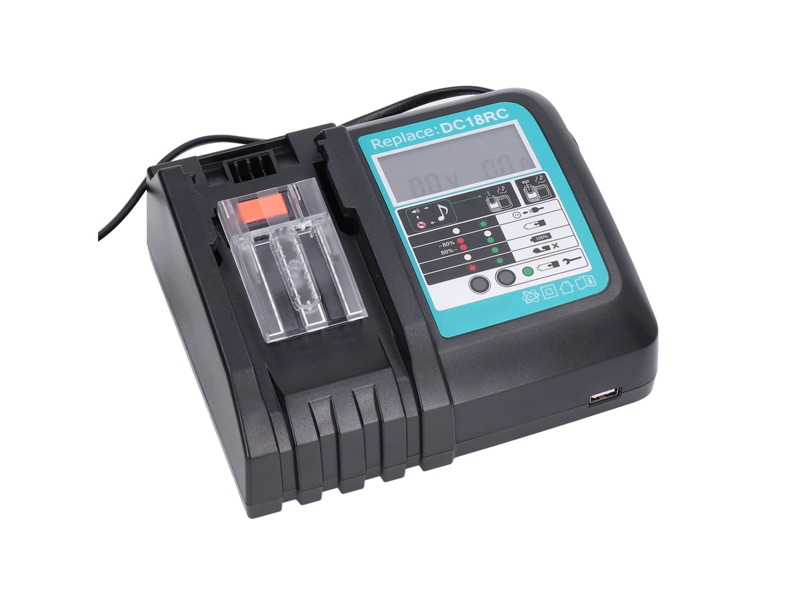 Carregador De Bateria De Lítio Laxiscreed Para Dc18rc, Compatível Com 14,4v E 18v, Suporte 100-240v