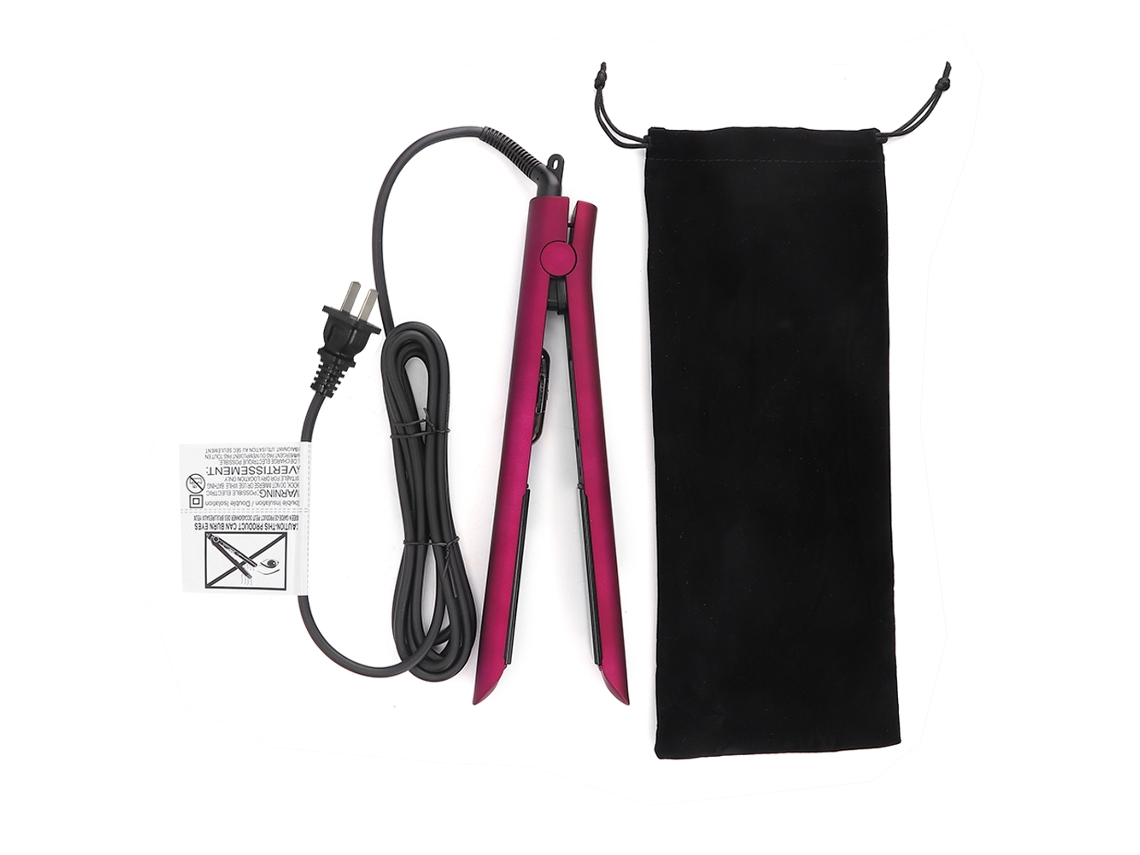 Ferramenta De Estilo De Cabelo Dual Prancha E Chapinha Profissional Com Ajuste De Temperatura Led Roxa