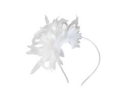 2026 diadema de Penas Vintage com Flores de Tela Acessório de Cabelo para Mulheres e Meninas para Casamentos e Ocasiões Especiais