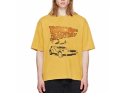 Rockinstone Back To The Future Delorian Yellow Premium Dye Wash Fashion Movie Tee Size:xl