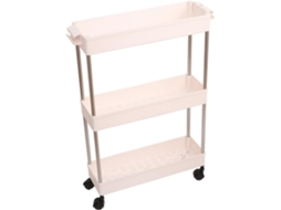 Organizador De Chão Multifuncional Plástico Com 3 Camadas Para Banheiro, Com Suporte De Aço Inoxidável