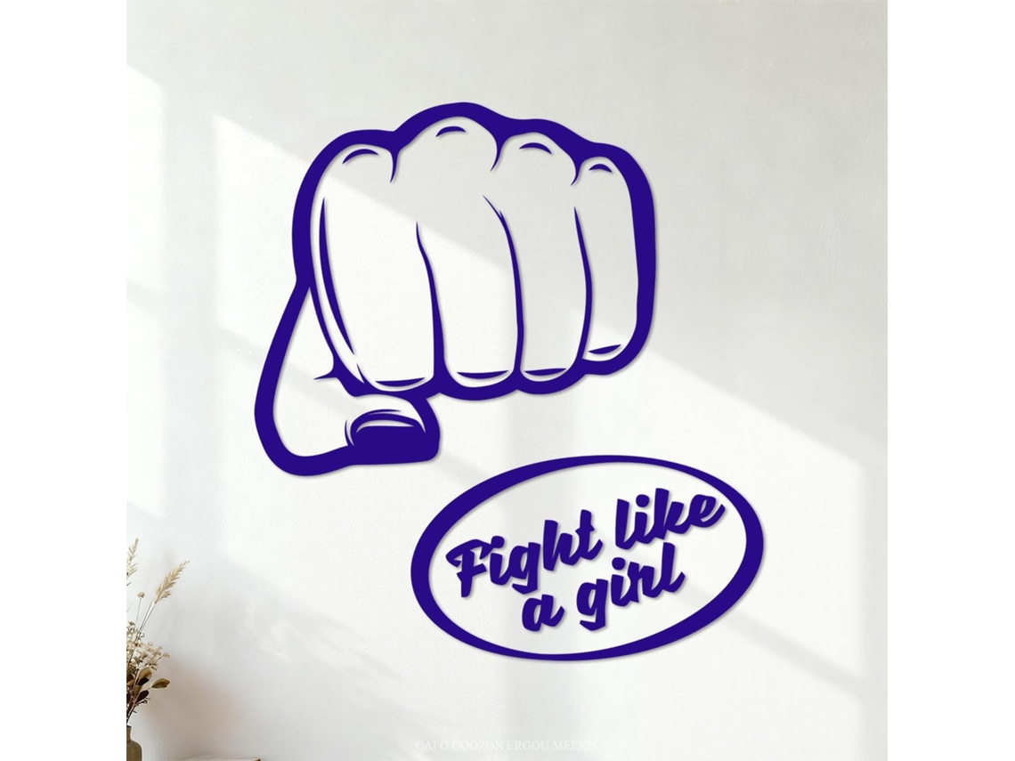 Adesivos Letras Frase De Fille : Poing De Combat 72x79cm Modificação E Adição De Informações Possíveis Azul Foncé