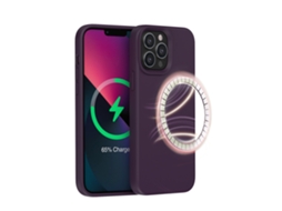 Capa Para Iphone 15 (roxo Escuro (vermelho-púrpura), Silicone Líquido, Magnética).