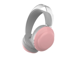 Fones de Ouvido Sem Fio com Faixa de Cabeça Transparente Iluminada MDUG (rosa)