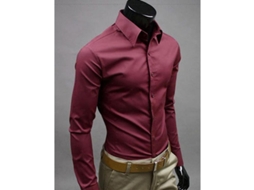 2026 camisas de Luxo para Homens, Manga Longa, Ajuste Slim, Gola Redonda, Casual e Formal, Inverno e Primavera, Algodão Misturado 3xl Borgoña