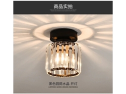 Lustre de Cristal Nórdico Moderno , Estilo Minimalista. MDUG (redondo Preto)