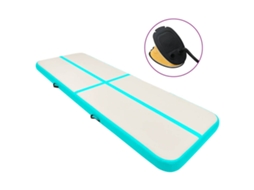 Vidaxl Colchão De Ginástica Insuflável C/ Bomba 300x100x20cm Pvc Verde