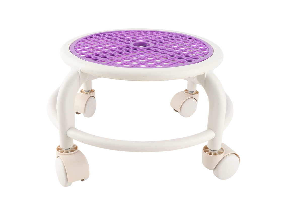 Taburete baixo com rodas universais móvel redondo mini confortável para casa roxo alta capacidade de peso S/MARCA