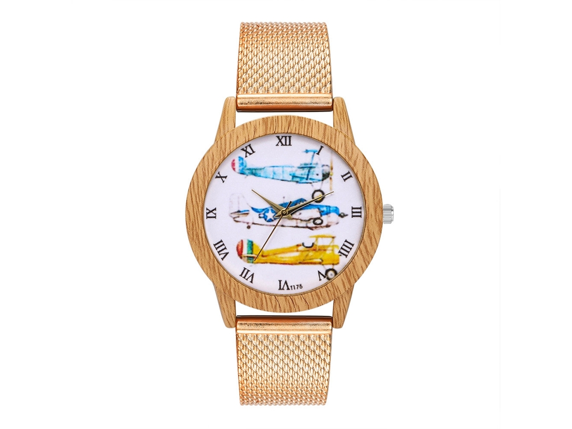 Pulsera De Reloj Net Suave Moda Coreana Para Hombre Y Mujer T175-f(rosa Oro)