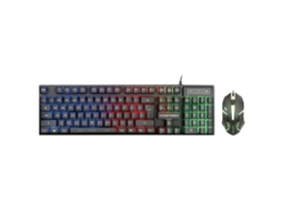Conjunto de Teclado com Fio Ergonomia Luminosa Antiderrapante Profissional Resposta Rápida Digitação Iluminação Colorida Computador Mouse para Jogos U