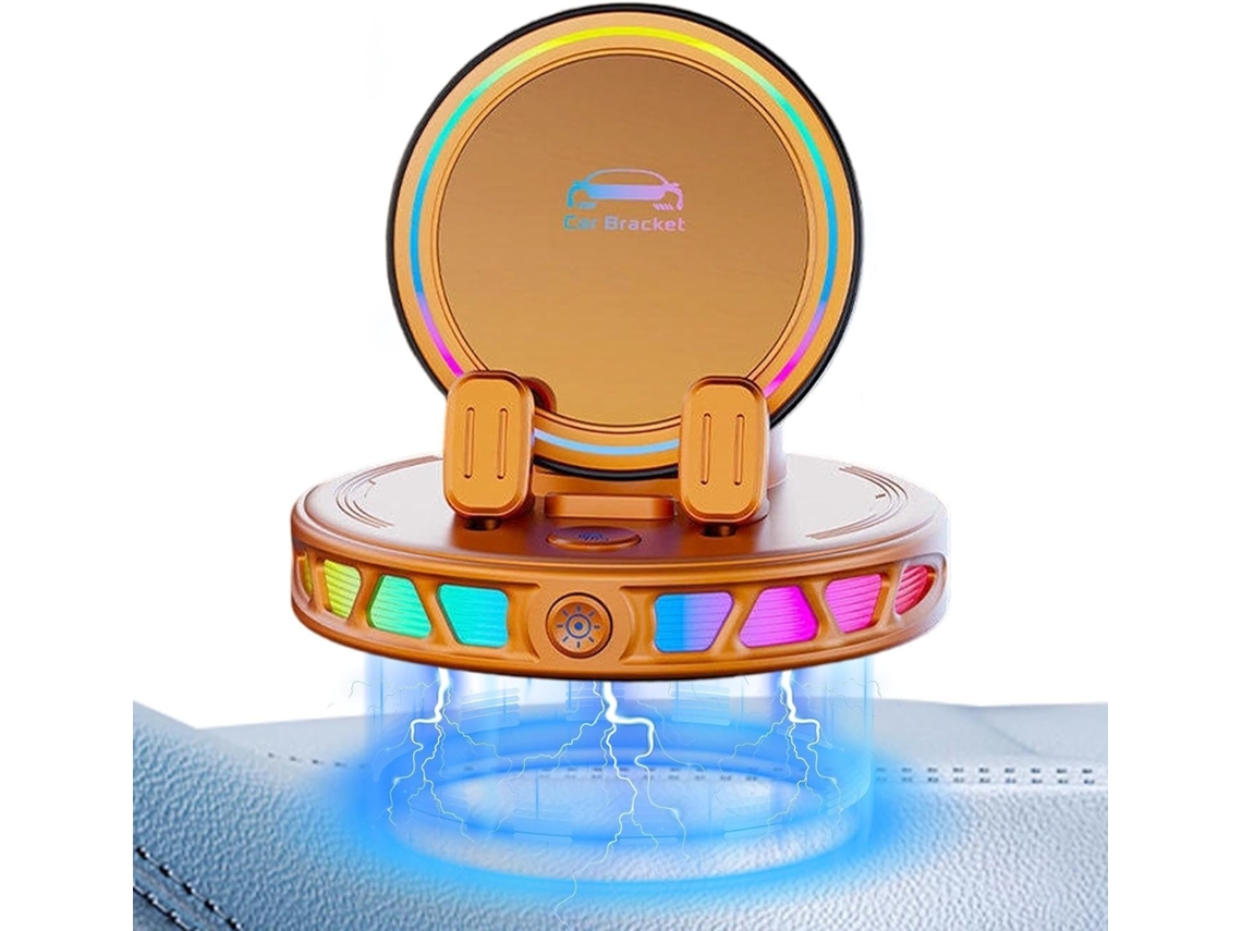 Suporte Magnético Para Celular Veicular Com Iluminação Rgb E Função De Navegação.
