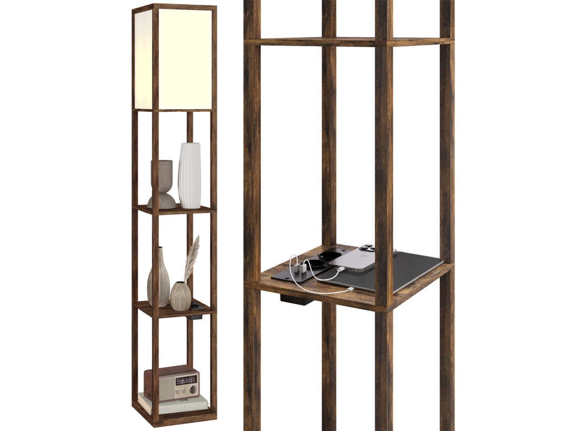 Luminária de Chão moderna para sala de estar, tecido, 14×14×120cm, branca | CHEZMOI