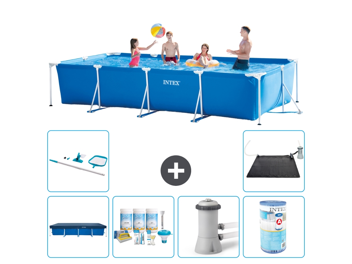Intex Piscina Com Estrutura Retangular - 450x220x84 Cm - 7-peças S30251