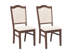Conjunto 2 Cadeira De Jantar Vidaxl Marrom Borracha