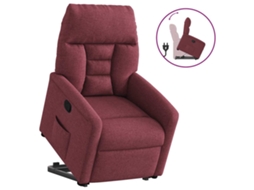 Vidaxl Poltrona Reclinável Elevatória Tecido Vermelho Tinto