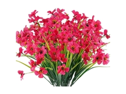 12 Ramilletes Flores Artificiais UV Resistentes Plástico Decoração Jardim Varanda Nova Line S/MARCA