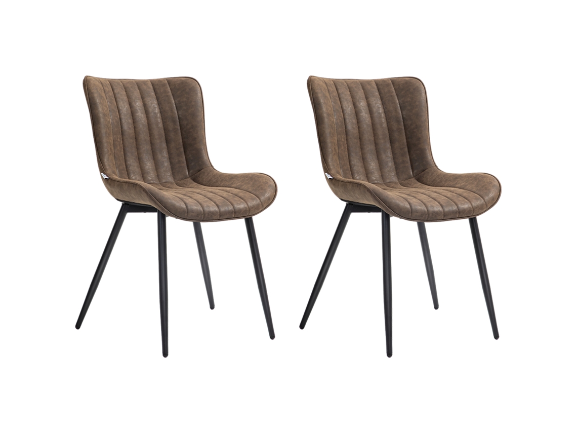 Conjunto 2 Cadeiras Jantar Modernas Tufadas para Sala e Quarto, Marrom