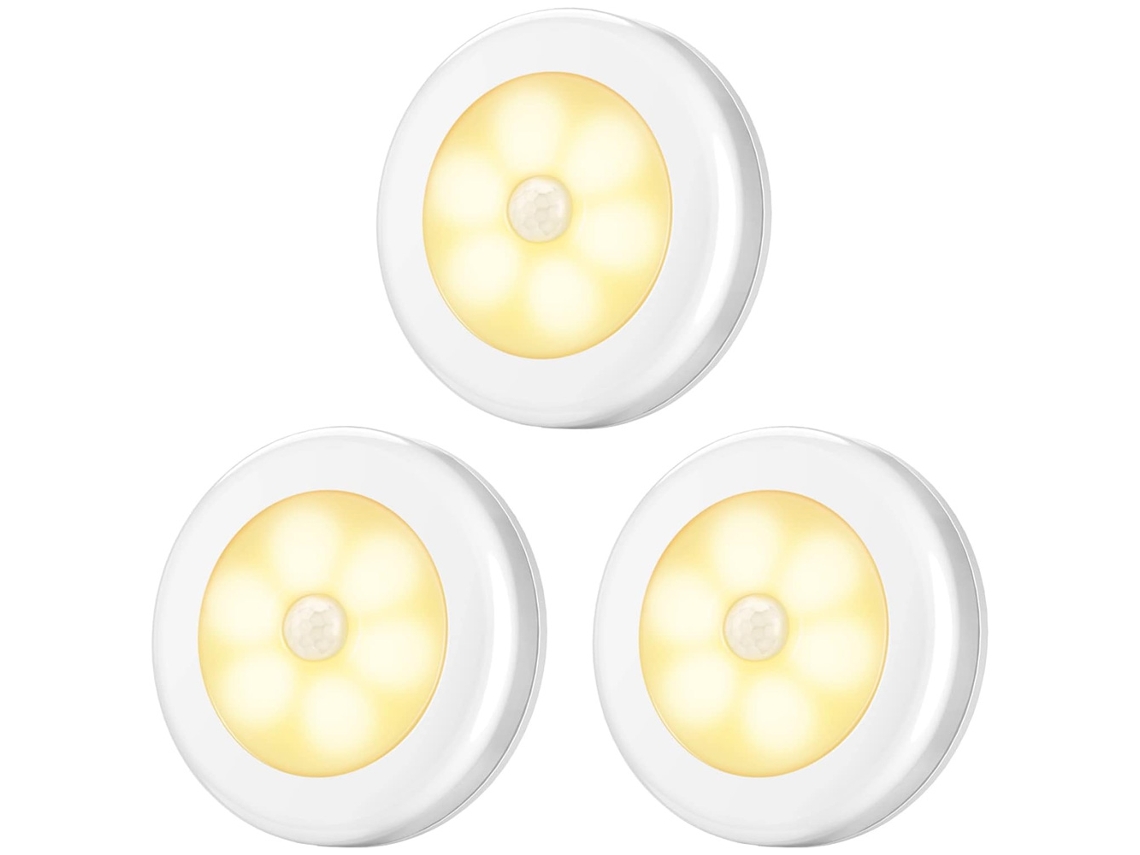 Luz Noturna Led Com Sensor De Movimento, Sem Fio, Alimentação Por Bateria, Luz Branca Para Armário, Escada, Corredor