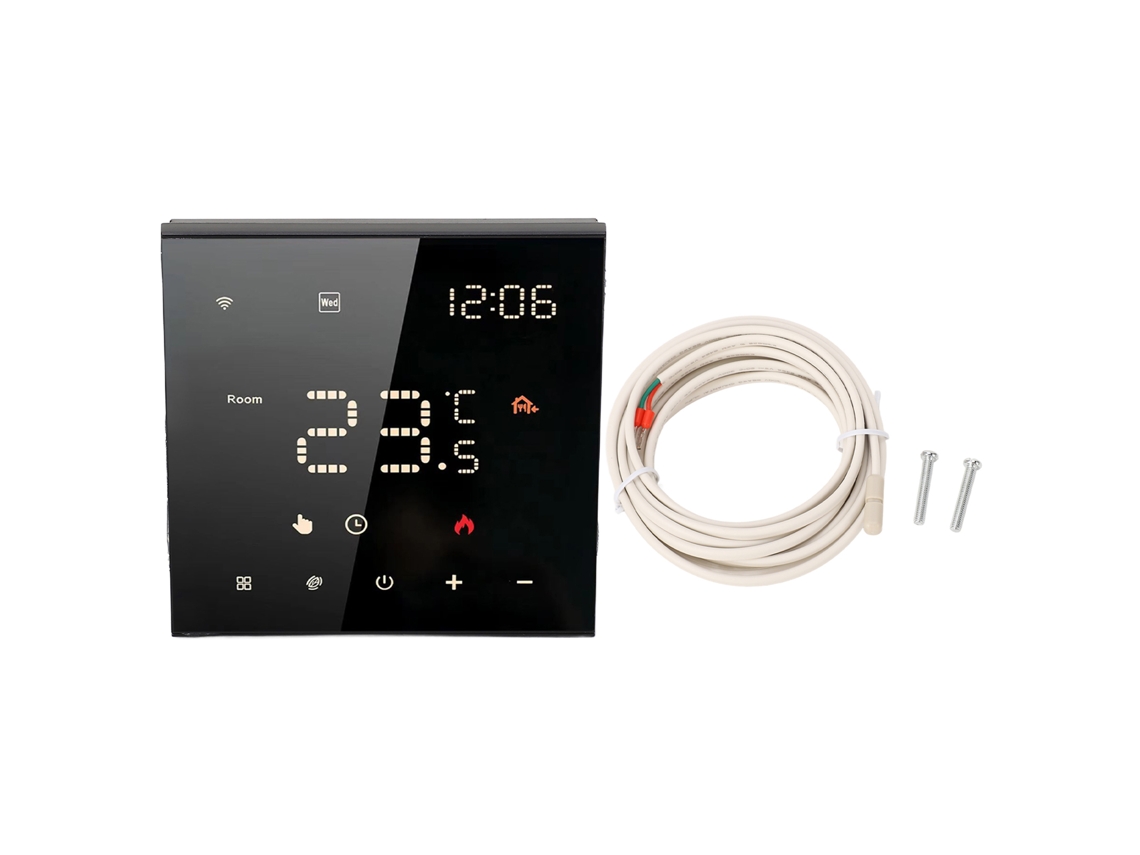 Termostato inteligente ME82 led touchscreen controle app aquecimento piso elétrico preto
