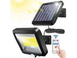 Luz Solar Externa, Com Controle Remoto, Sensor De Movimento À Prova Dágua, 100 Led Ipx65 À Prova Dágua Potente Aquaforge