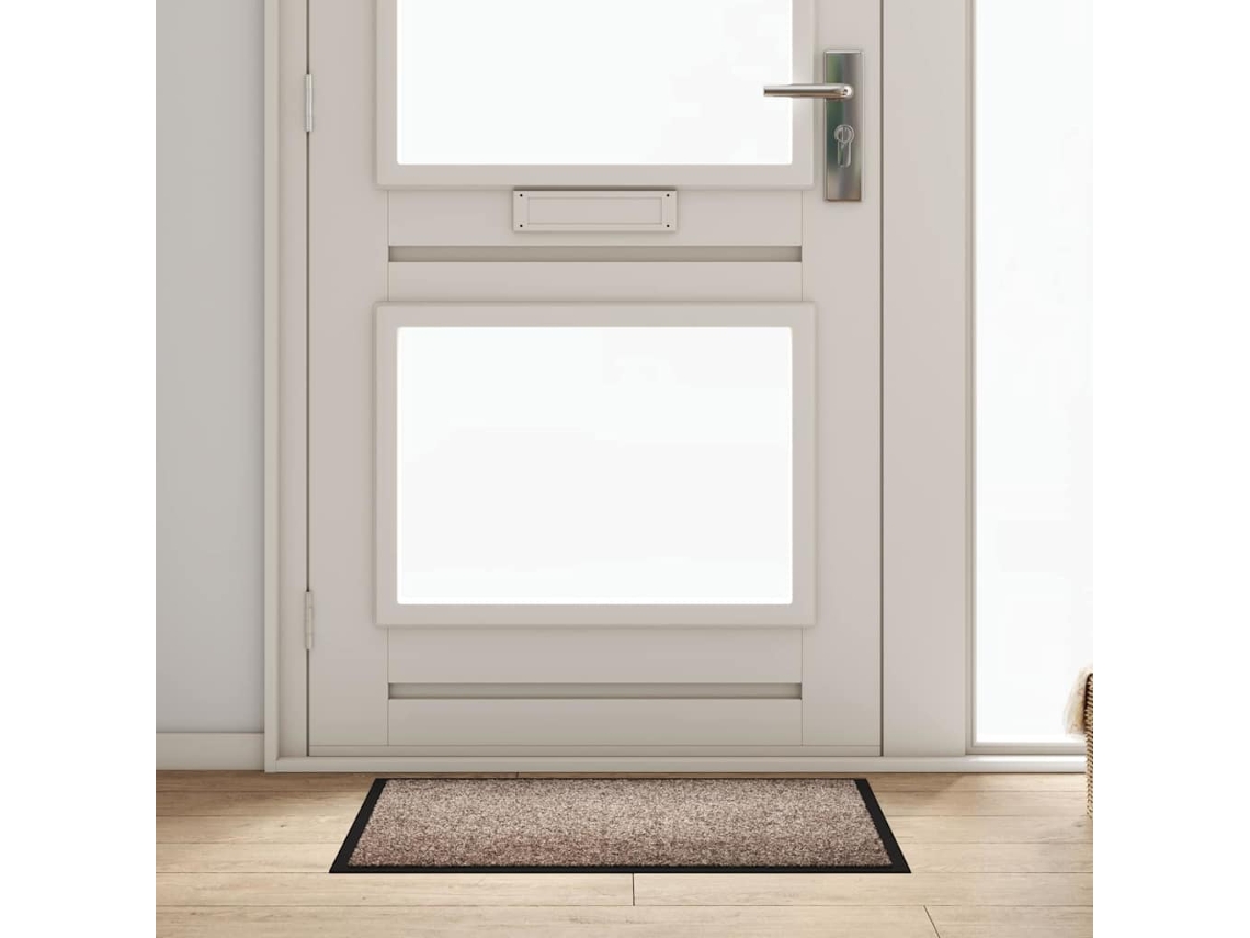 Vidaxl Tapete De Entrada Bege 60 X 40 X 1.2 Cm Tecido De Teddy