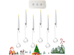 Conjunto De 6 Velas De Natal Com Clipe Leds Piscantes A Bateria Decorações De Natal Para Interio Gokoco
