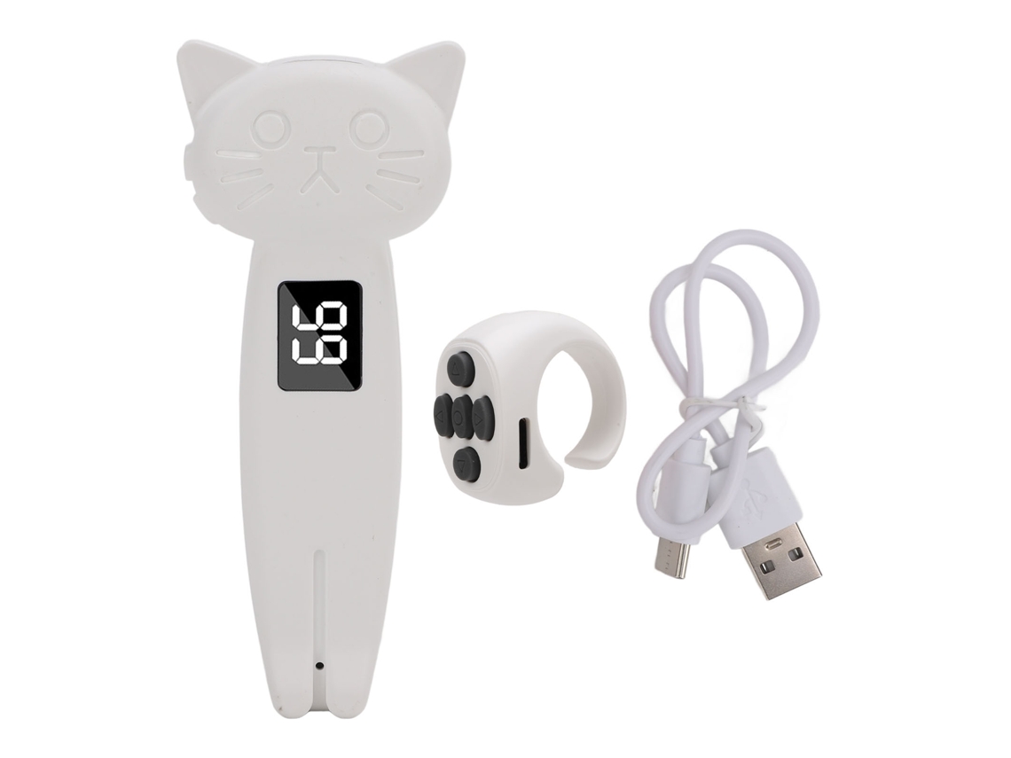 Controle Remoto Anel Bluetooth Paginador Inteligente com Carregamento Rápido Type C Branco para Celular e Tablet