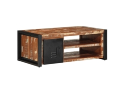 Vidaxl Mesa De Centro Multicor 90x50x36 Cm Madeira Maciça Recuperada