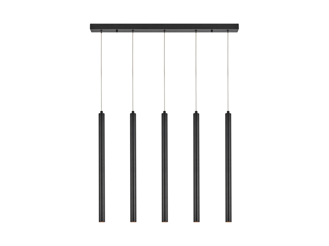 Suspensão Tubo 5x10w G9 Preto Ip20 Braytron