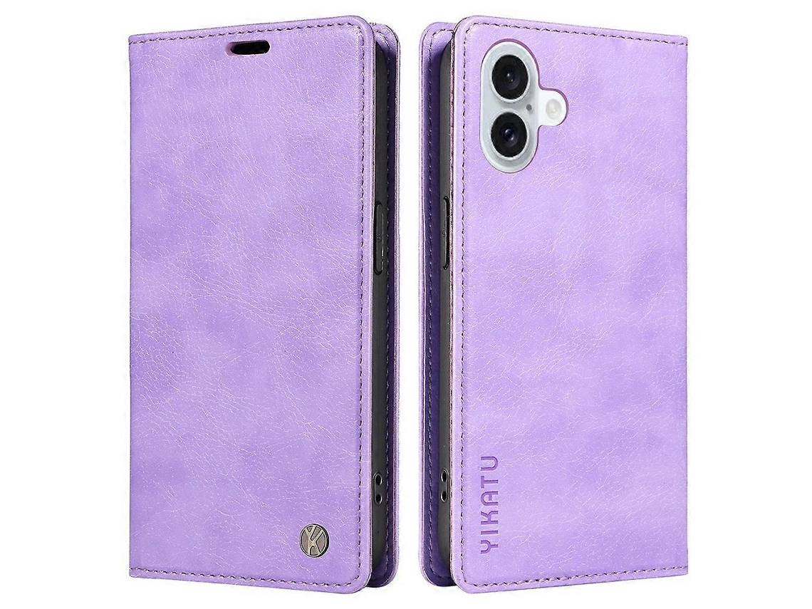 Yikatu Yk-006 Para Iphone 16 Plus Capa Magnética De Couro Com Absorção Automática