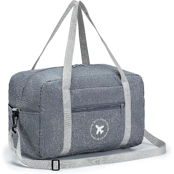 Mala de Cabine Dobrável 40x20x25 Cm, Tamanho Aprovado Pela Ryanair, Ideal para Levar Embaixo do Assento, Cor Cinza. AQUAFORGE