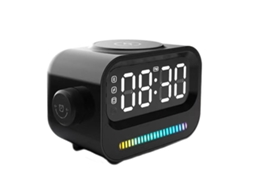 Relógio digital 3 em 1 AQUAFORGE com luz ambiente, Bluetooth e carregador sem fio de 15 W