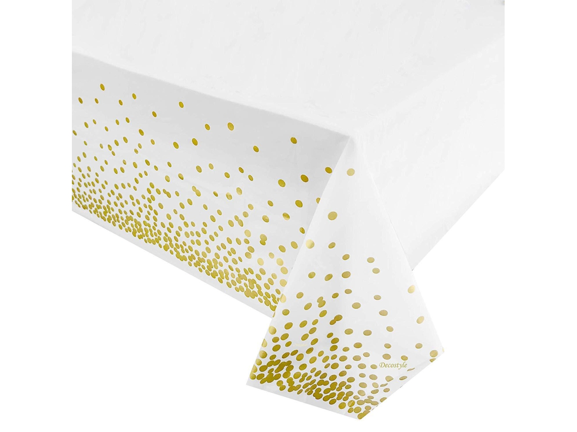 Toalha de Mesa Descartável Peva com Estampado Dourado, 54x108 Cm LAXISCREED